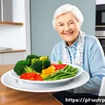 Home 20 노인을 위한 맞춤형 영양 섭취 가이드 - **Prompt:** A vibrant, healthy elderly Polish woman, around 75 years old, with a warm smile, present...