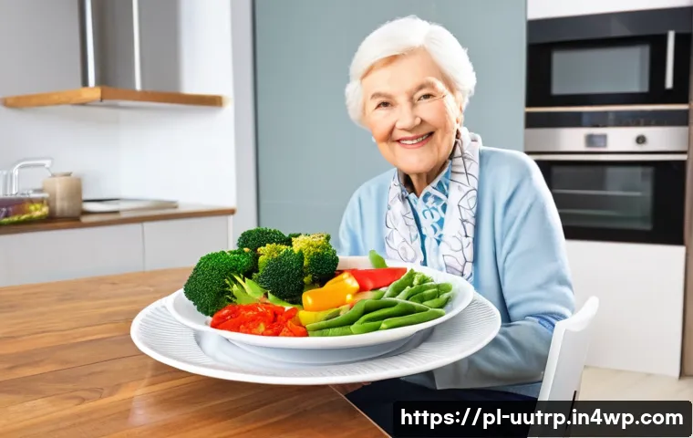 노인을 위한 맞춤형 영양 섭취 가이드 - **Prompt:** A vibrant, healthy elderly Polish woman, around 75 years old, with a warm smile, present...