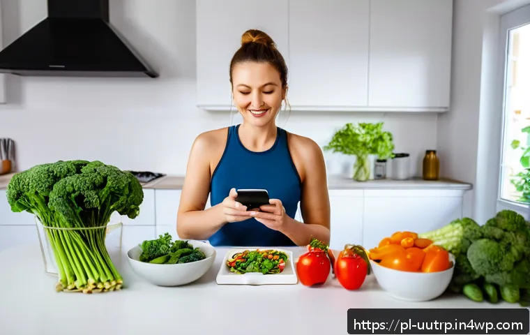 맞춤형 영양 요구 분석을 위한 데이터 활용 - A modern Polish woman in her 30s wearing sporty casual clothes and a smart fitness watch, interactin...